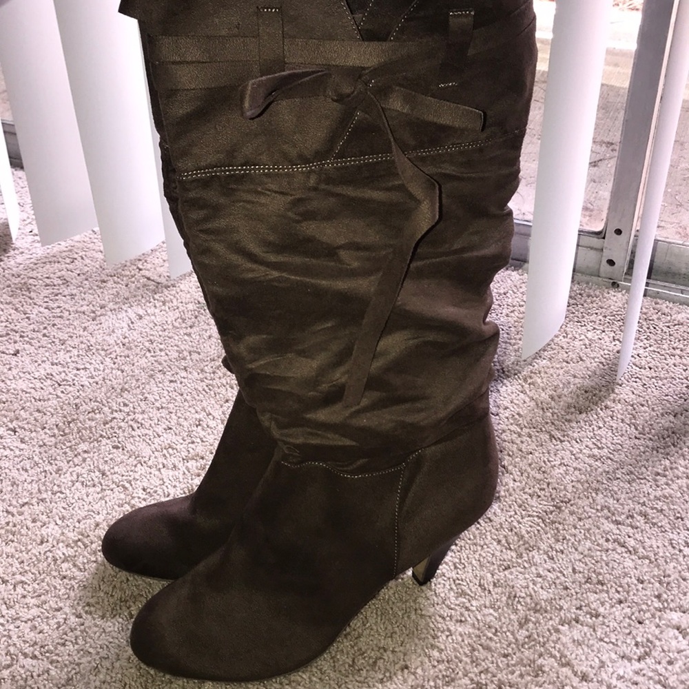 Brown heeled boots
